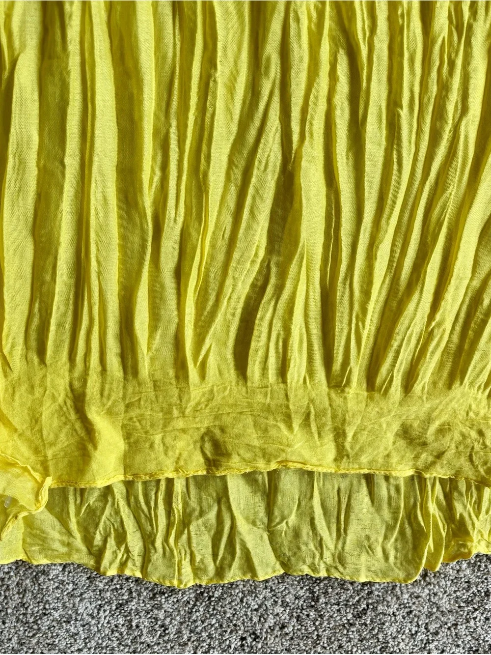 Yellow Crinkled Ling Scarf